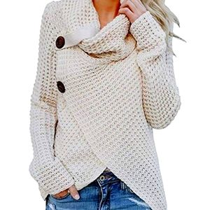 Beige Cowl Sweater